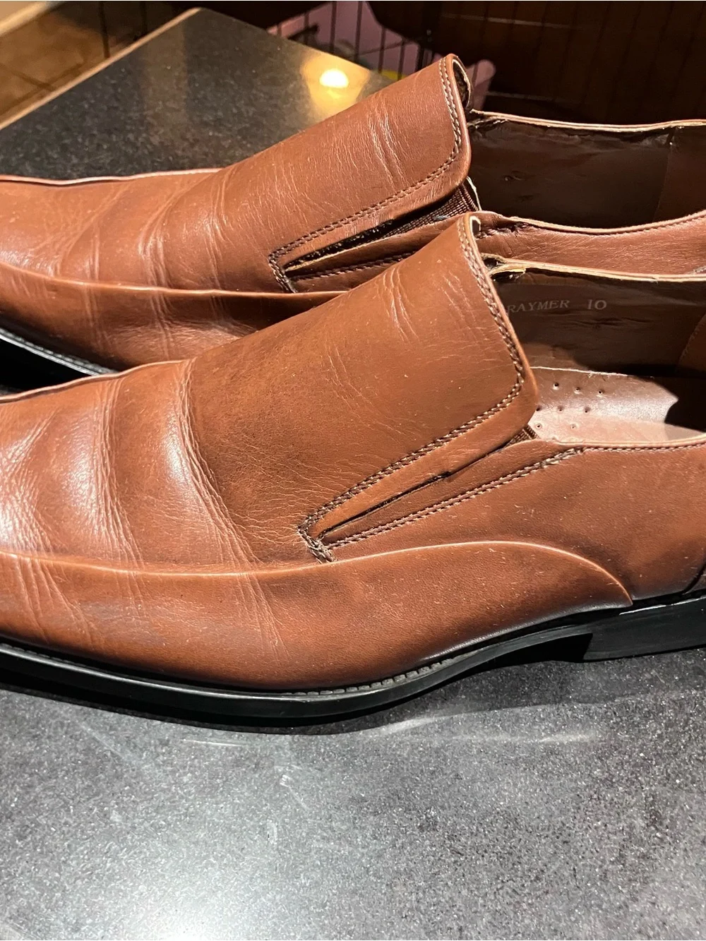 Steve Madden Brown Leather Kraymer Y2K Slip-On Dress Shoes Men’s 10